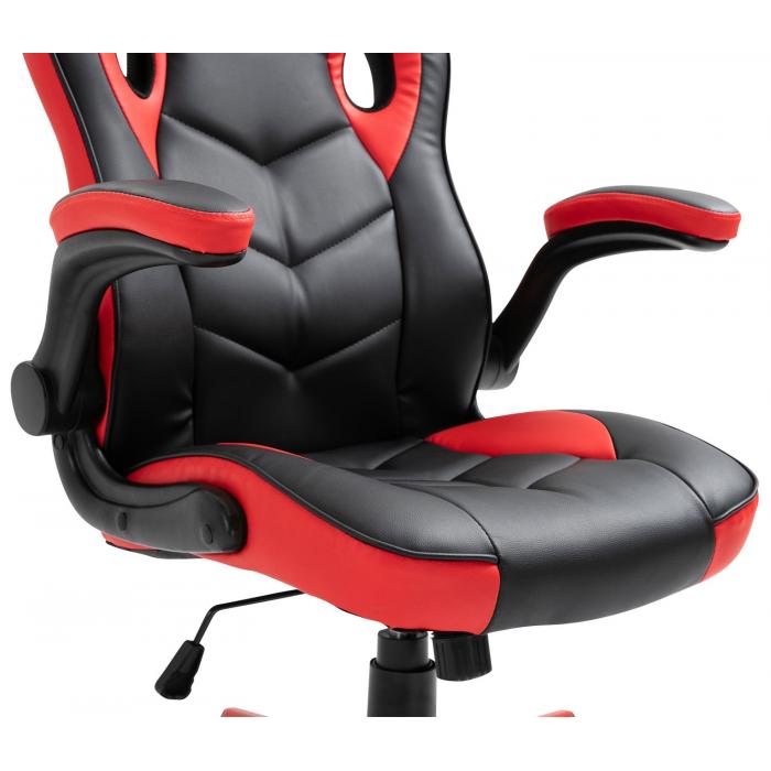 Brostuhl HLO-CP140 Kunstleder ~ schwarz/rot