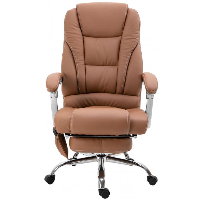 Brostuhl HLO-CP67 mit Massagefunktion V2 Kunstleder ~ hellbraun