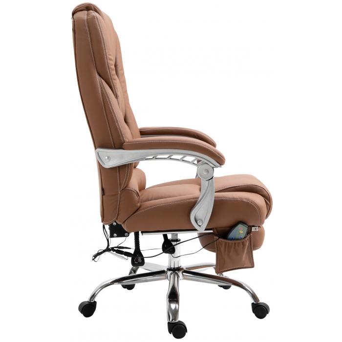 Brostuhl HLO-CP67 mit Massagefunktion V2 Kunstleder ~ hellbraun