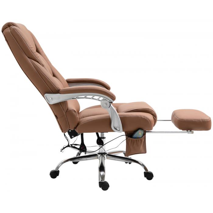 Brostuhl HLO-CP67 mit Massagefunktion V2 Kunstleder ~ hellbraun