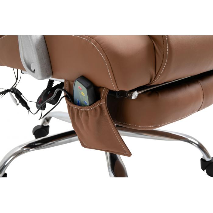 Brostuhl HLO-CP67 mit Massagefunktion V2 Kunstleder ~ hellbraun