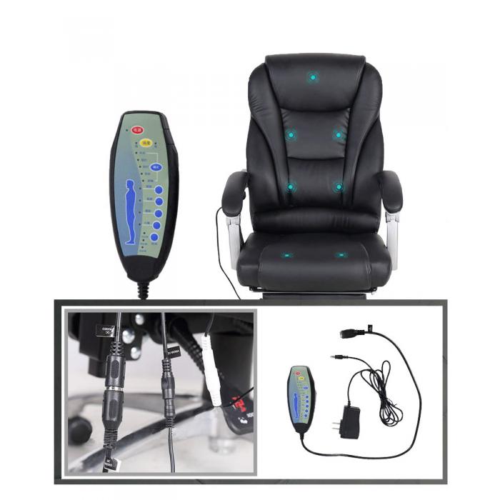 Brostuhl HLO-CP67 mit Massagefunktion V2 Kunstleder ~ hellbraun