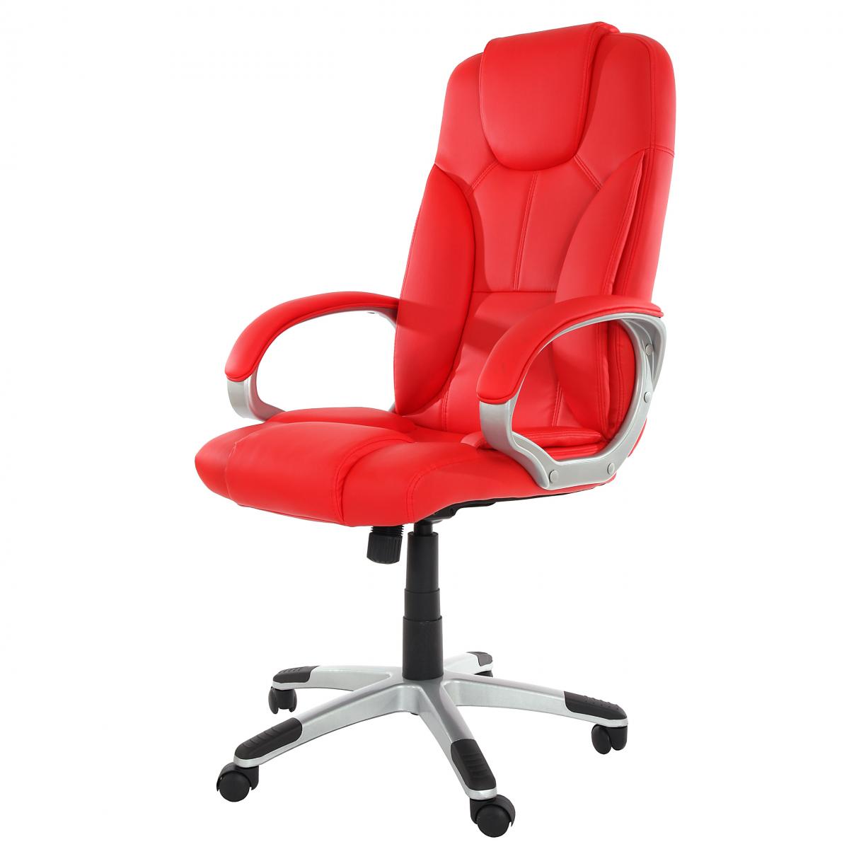 B-Ware (Kratzer SK1) | Chefsessel Brostuhl Drehstuhl Basel, Kunstleder ~ rot