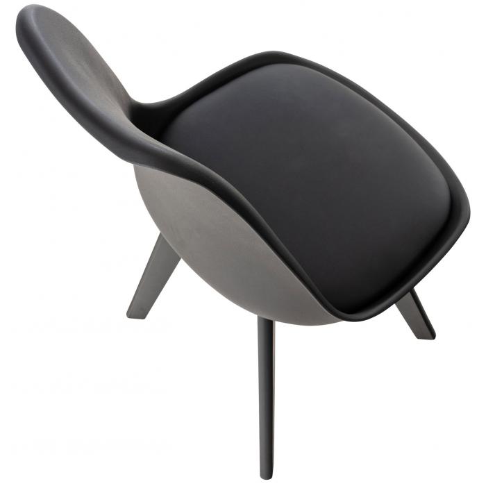 4er Set Stuhl HLO-CP58 Kunststoff ~ schwarz/schwarz