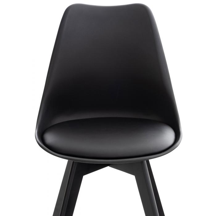 4er Set Stuhl HLO-CP58 Kunststoff ~ schwarz/schwarz