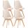 4er Set Stuhl HLO-CP58 Samt ~ beige