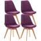 4er Set Stuhl HLO-CP58 Samt ~ lila