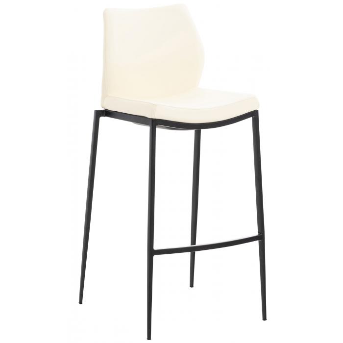 Barhocker HLO-CP71 Kunstleder schwarz ~ creme