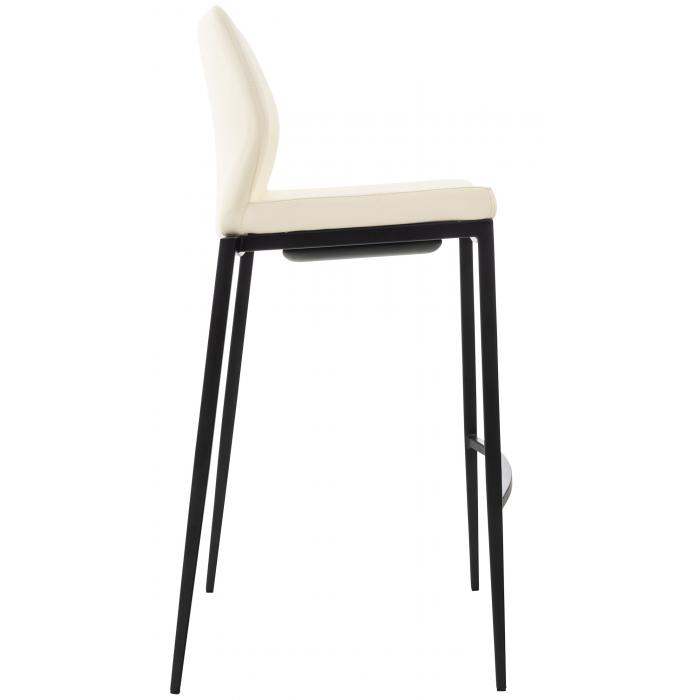 Barhocker HLO-CP71 Kunstleder schwarz ~ creme