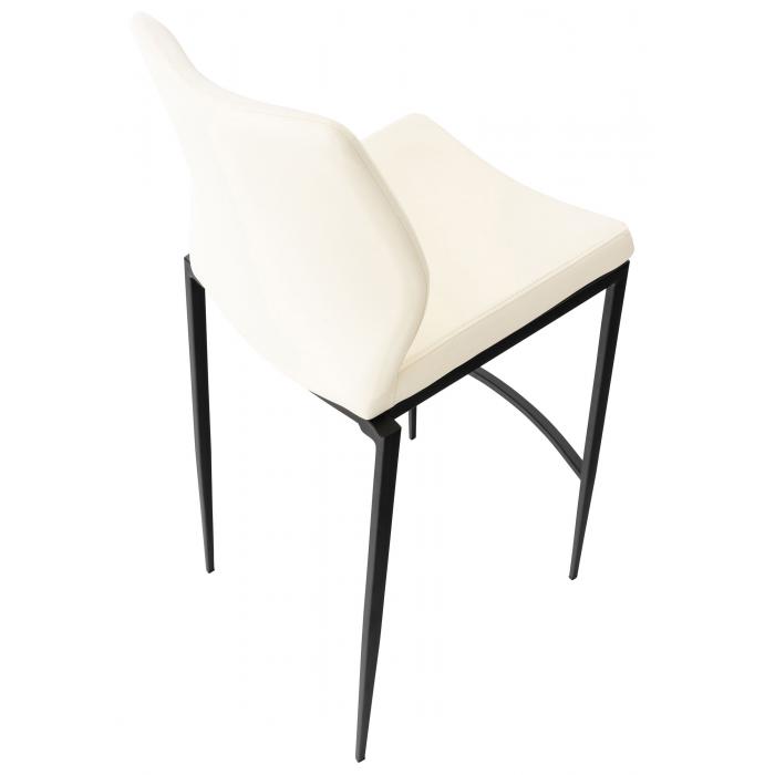 Barhocker HLO-CP71 Kunstleder schwarz ~ creme