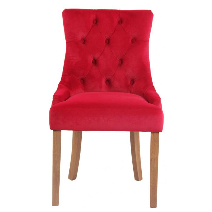 4er Set Esszimmersthle HLO-CP29 Samt antik-hell ~ rot