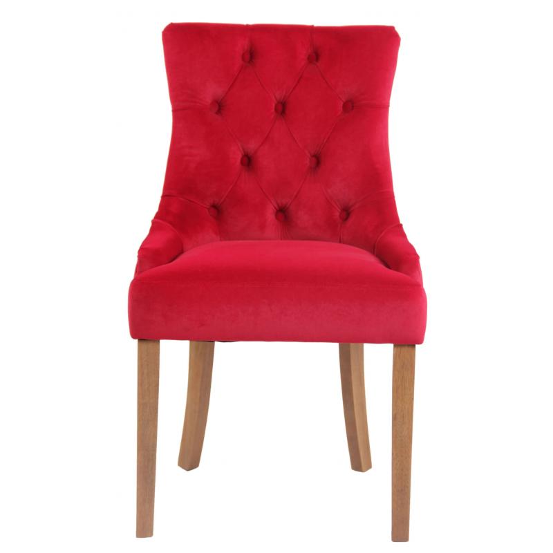 4er Set Esszimmersthle HLO-CP29 Samt antik-hell ~ rot