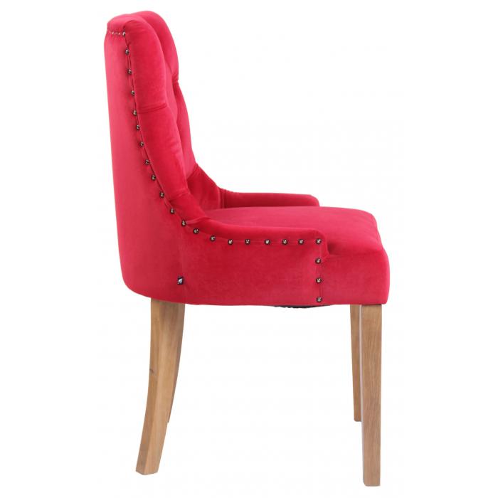 4er Set Esszimmersthle HLO-CP29 Samt antik-hell ~ rot