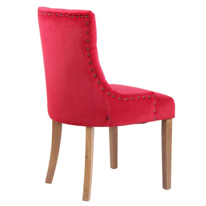 4er Set Esszimmersthle HLO-CP29 Samt antik-hell ~ rot