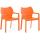 2er SET Stapelstuhl HLO-CP55 ~ orange