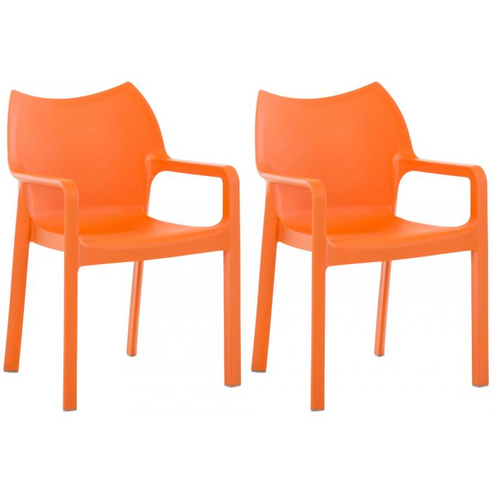 2er SET Stapelstuhl HLO-CP55 ~ orange