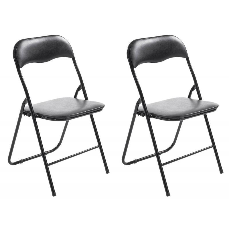2er Set Klappstuhl HLO-CP52 ~ schwarz/schwarz