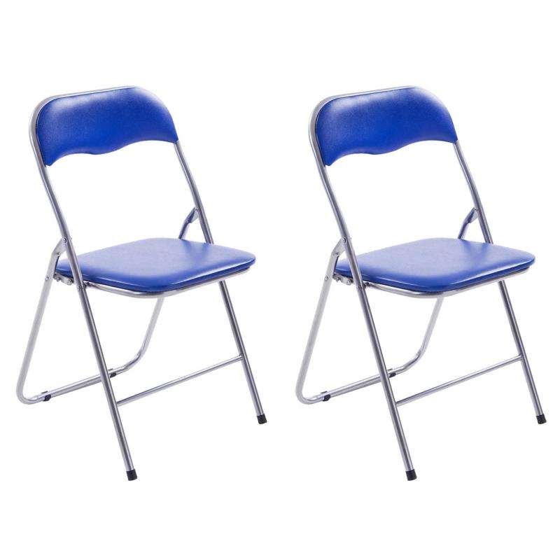 2er Set Klappstuhl HLO-CP52 ~ blau/silber