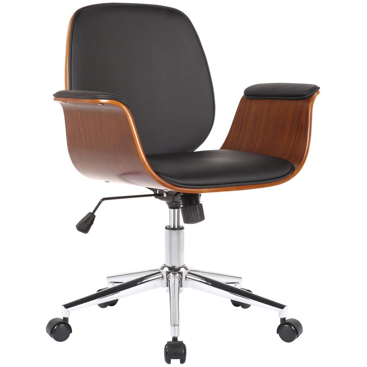 Brostuhl HLO-CP52 Kunstleder ~ walnuss/schwarz
