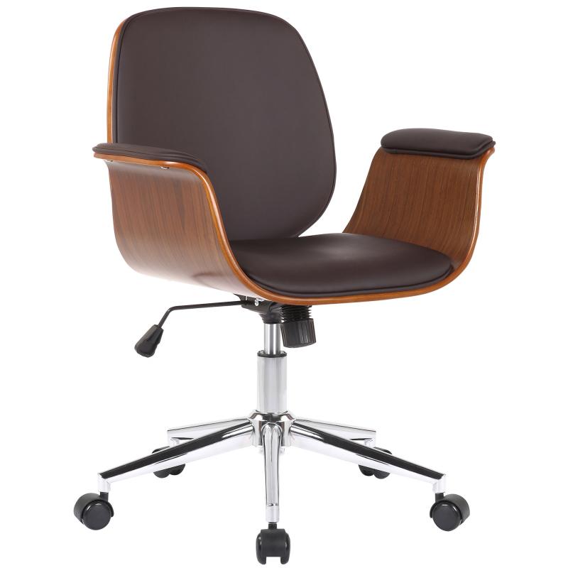 Brostuhl HLO-CP52 Kunstleder ~ walnuss/braun