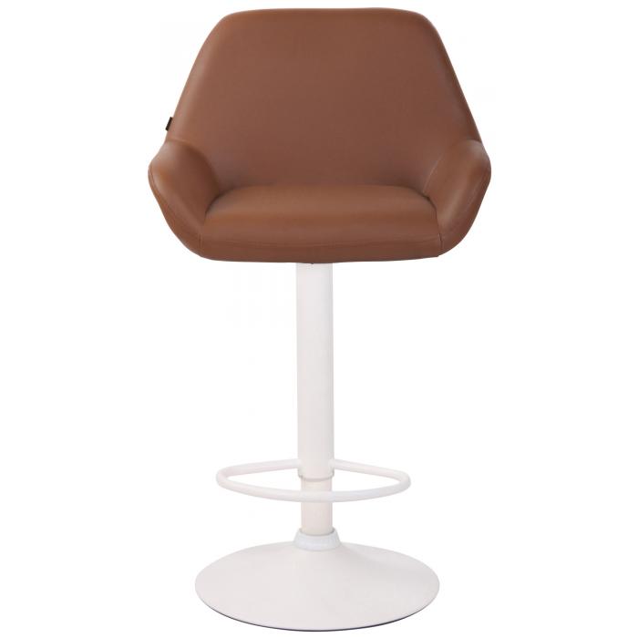 Barhocker HLO-CP8 Kunstleder wei ~ hellbraun