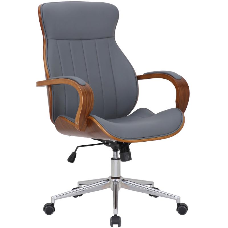 Brostuhl HLO-CP62 Kunstleder ~ walnuss/grau