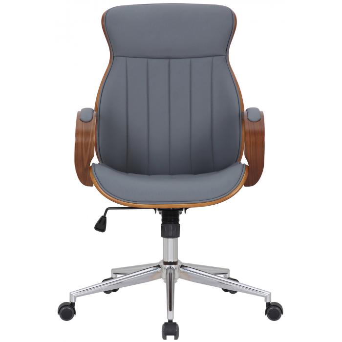 Brostuhl HLO-CP62 Kunstleder ~ walnuss/grau