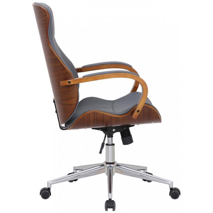 Brostuhl HLO-CP62 Kunstleder ~ walnuss/grau
