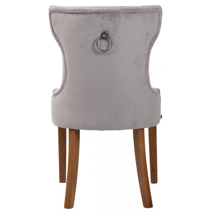 Stuhl HLO-CP44 Samt antik-hell ~ grau
