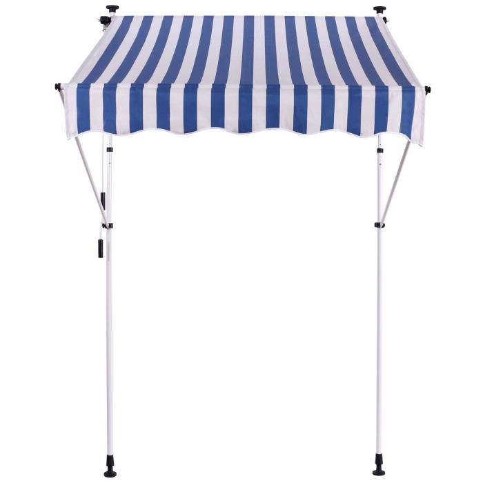 Klemmmarkise HLO-CP1 250x120 cm ~ wei/blau