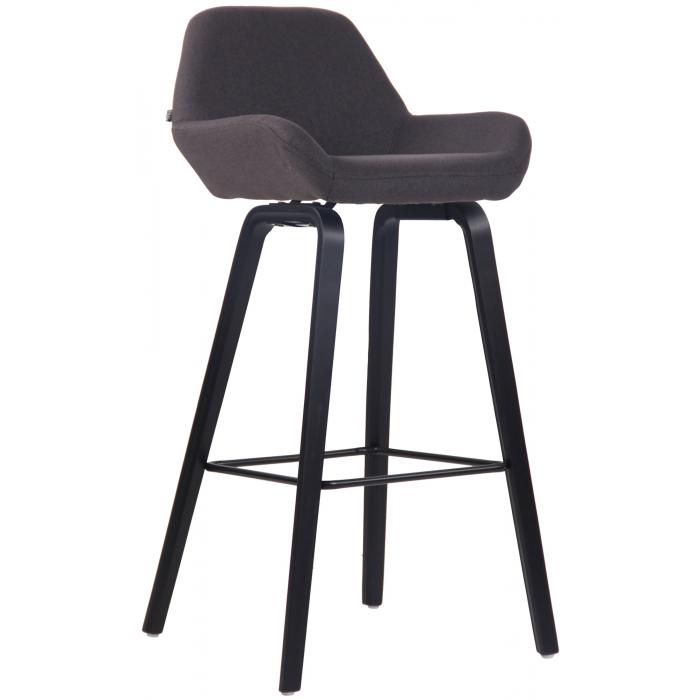 Barhocker HLO-CP73 Stoff 4-Fu Gestell schwarz (eiche) ~ schwarz