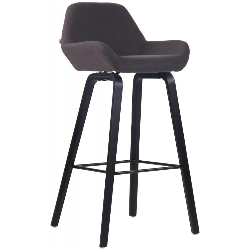 Barhocker HLO-CP73 Stoff 4-Fu Gestell schwarz (eiche) ~ schwarz