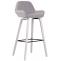 Barhocker HLO-CP73 Stoff 4-Fu Gestell wei (eiche) ~ grau