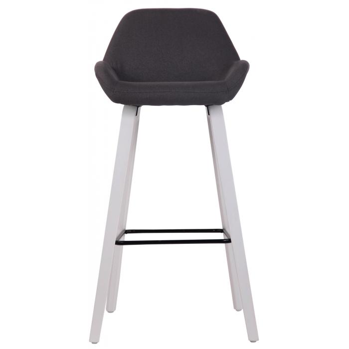 Barhocker HLO-CP73 Stoff 4-Fu Gestell wei (eiche) ~ schwarz