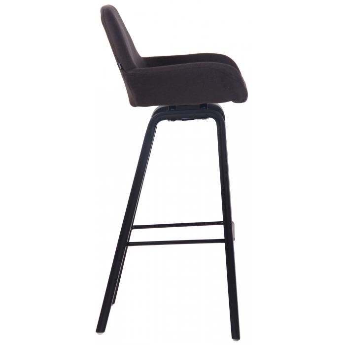 Barhocker HLO-CP73 Stoff 4-Fu Gestell schwarz (eiche) ~ schwarz