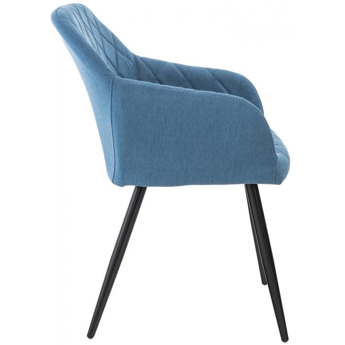 Esszimmerstuhl HLO-CP76 Stoff ~ blau