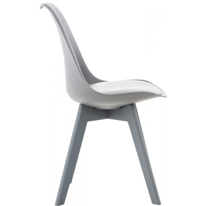 4er Set Stuhl HLO-CP58 Kunststoff ~ grau/grau