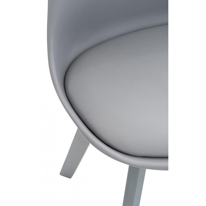 4er Set Stuhl HLO-CP58 Kunststoff ~ grau/grau