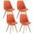 4er Set Stuhl HLO-CP58 Stoff ~ orange