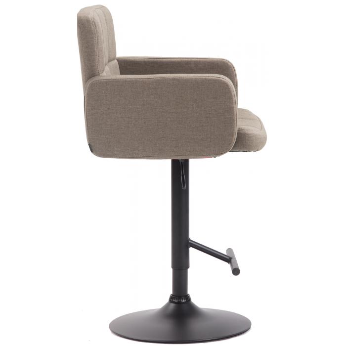 Barhocker HLO-CP69, Stoff schwarz ~ taupe