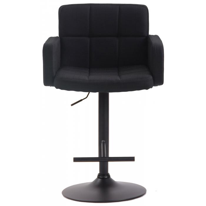 Barhocker HLO-CP69, Stoff schwarz ~ schwarz