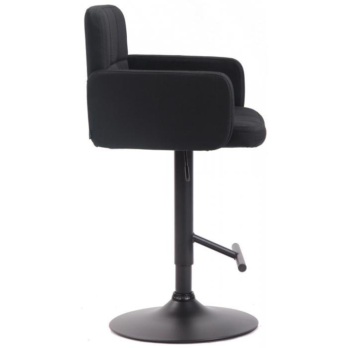 Barhocker HLO-CP69, Stoff schwarz ~ schwarz