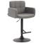 Barhocker HLO-CP69, Stoff schwarz ~ grau