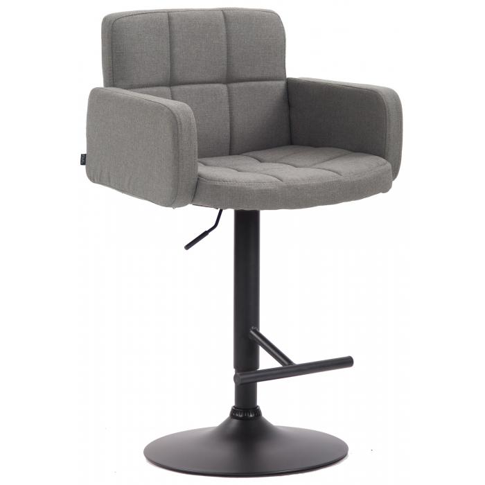 Barhocker HLO-CP69, Stoff schwarz ~ grau