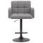 Barhocker HLO-CP69, Stoff schwarz ~ grau