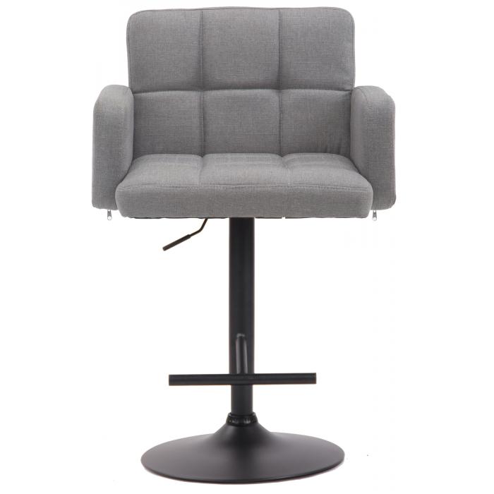 Barhocker HLO-CP69, Stoff schwarz ~ grau