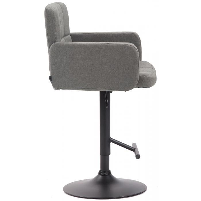 Barhocker HLO-CP69, Stoff schwarz ~ grau