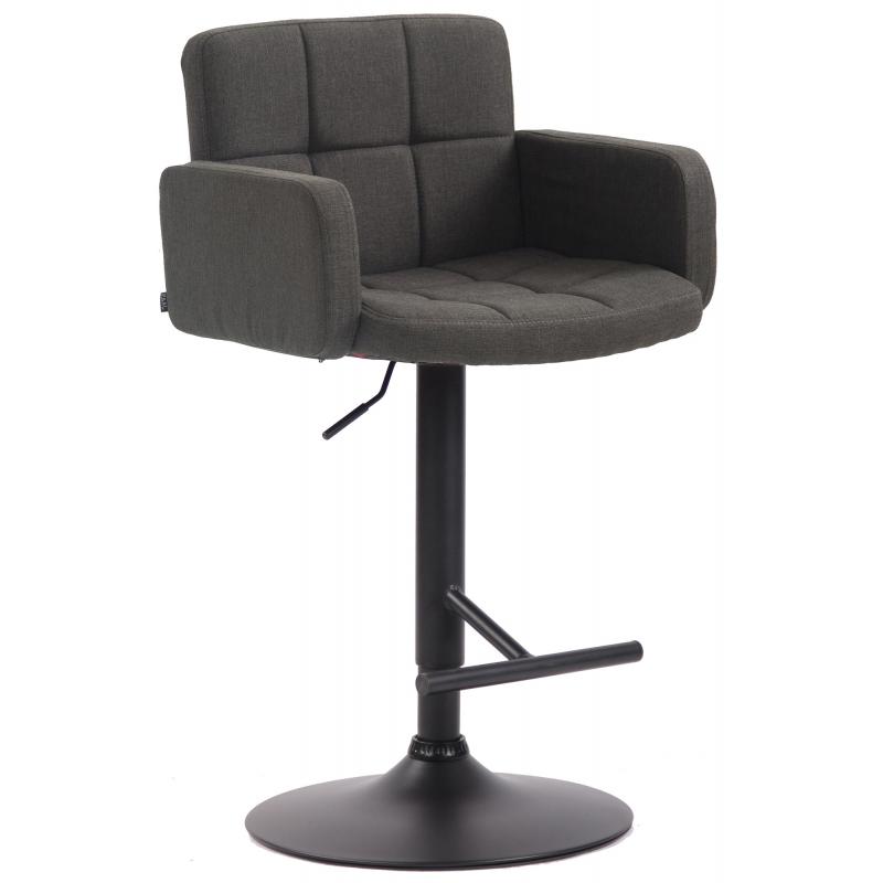 Barhocker HLO-CP69, Stoff schwarz ~ dunkelgrau
