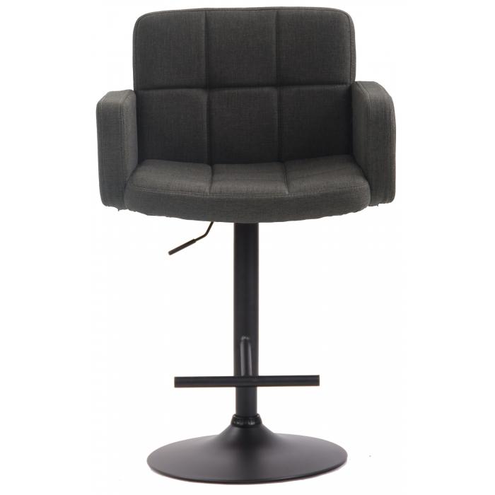 Barhocker HLO-CP69, Stoff schwarz ~ dunkelgrau