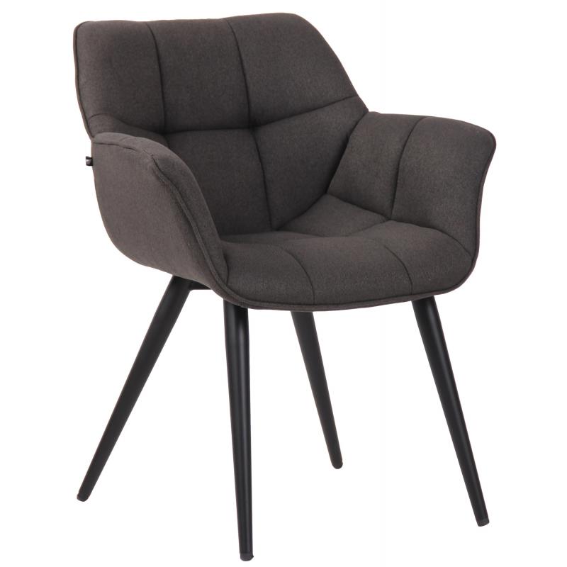 Esszimmerstuhl HLO-CP75 Stoff ~ dunkelgrau